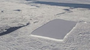 La NASA halla un curioso trozo de hielo perfectamente rectangular cerca de la Antártida
