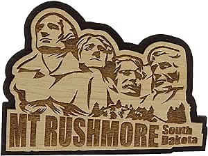 Mt Rushmore Wood Engraved Wooden Fridge Magnet Souvenir Gift