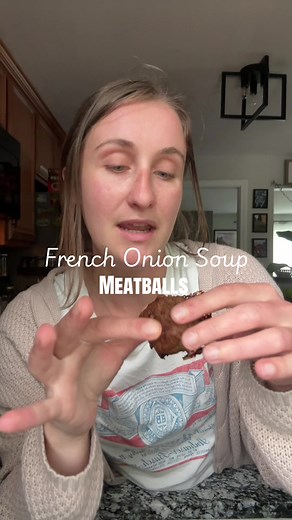 I love this one so much. French Onion Soup Meatballs. #budgetmeals #budgetdinners #cheapdinners #homemade #easyrecipes