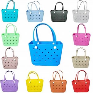 [Hot Item] Customized Popular Summer Outdoor Oversized Waterproof Rubber Beach Bag with Holes