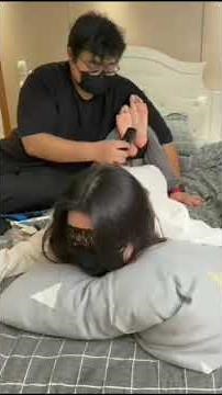 Chinese girls Tickle feet facedown tied up
