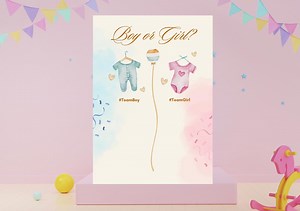 Gender Reveal Voting Poster | Team Boy or Team Girl Sign | Baby Shower Game | Gender Guess Sign | Gender Reveal Party Decor - Etsy Canada