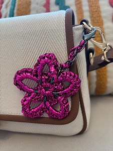 Pink Flower Bag Charm: Crochet Keychain, Y2K Kawaii Accessory - Etsy Australia