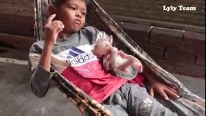 2.1K views · 98 reactions | Baby Lena Surprise Swing Hammock With Brother | Monkey Jason | Facebook