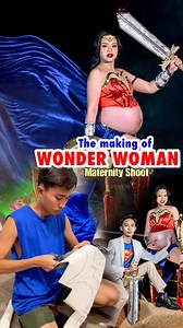 Maternity Shoot Behind the Scenes | The making of Wonder Woman costume ❤️💙 | Kuya Pat TV