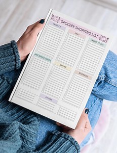 Colorful Grocery Shopping List | Printable Grocery Planner | Fun Kitchen Organizer | Instant Download - Etsy UK