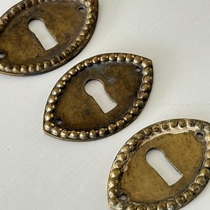 French Antique Brass Escutcheon Plate - Etsy