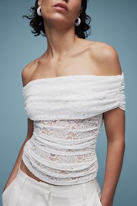 Off Shoulder Lace Top White
