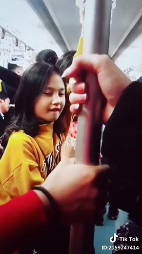 Girl in a train-Holding hands prank