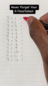 Never forget your 9 timetables again #mathtutor #math #education #fyp #gcsemaths #mathematics | Professor_1o1