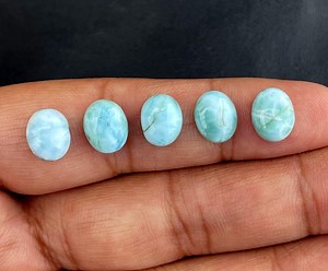 Natural Larimar Cabochon: Loose Oval Gemstone for Jewelry Making (10x8 MM, 1 Piece) - Etsy