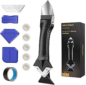 Silicone Caulk Remover Tool Kit Caulking FinishingTools with Strong Stainless Scraper for Sealant Work-Caulk Removal Tool