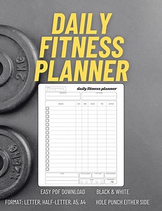 Daily Fitness Planner / Exercise Journal - Supports Exercise by Sets and Duration, Instant PDF Download, Half/letter/a4/a5 Size - Etsy UK