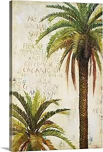 CANVAS ON DEMAND Palms and Scrolls I Canvas Wall Art Print by Patricia Pinto, Coastal, Home Decor, Nature Artwork, 20" x30in