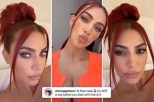 Kim Kardashian shocks fans with new red hair as her stylist says 'it’s NOT a wig before you start with that s**t'