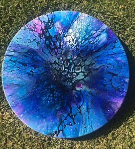 Acrylic Pour Bloom Technique 40cm Lazy Susan With Resin Top Coat - Etsy Canada