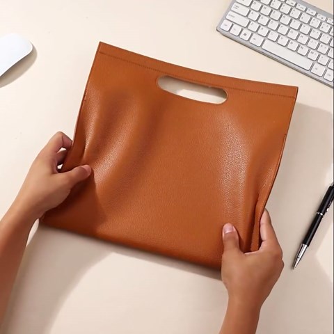 Premium PU Leather Waterproof File Folder & File Jackets & File Pockets Easy to Clean Document Organizer, Multi-Color Options, 13.34x12.56in, Ideal for Students & Professionals (Grey)