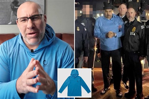 Maine-based company says it’s being inundated with calls after shackled Maduro pictured wearing its blue hoodie