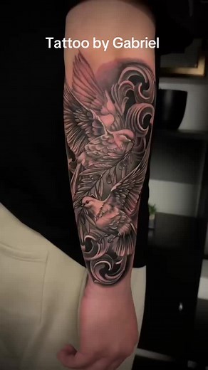 Custom Tattoo by Gabriel with Doves 🕊️ and Filigree DM us for bookings! #tattoo #tattoos #tattooartist #tattooideas #tattoolover #fyp #tattooart #tattootiktok @Ionut Gabriel