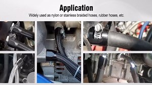 EVIL ENERGY 6AN Hose Finisher Clamp Aluminium Black for Stainless Braided Hoses,Rubber Hoses End Finisher