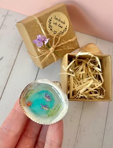 Natural Seashell, Decorated Seashell, Personalized Seashell, Seashell With Epoxy Sea and Fish, Personalized Gift for Him, Her - Etsy