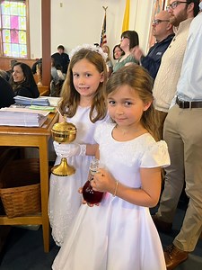 First Holy Eucharist…rainy outside but shear brilliance inside!! 😇 | St Martha Parish Plainville