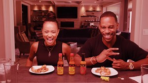 Things get sweaty for Karrueche & Victor Cruz after a date with some very spicy wings. | Complex