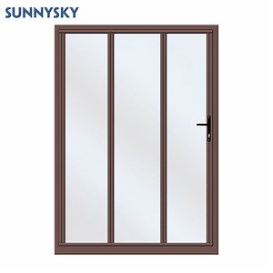 [Hot Item] Sunnysky High Quality Nfrc Energy Efficient Modern Design Aluminum Exterior Mosquito Mesh Sliding Glass Doors