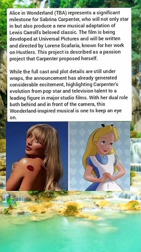 Sabrina Carpenter to Star & Produce New Alice in Wonderland Musical 🎬✨#shorts