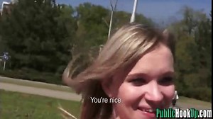 Amateur Blonde Decides to Strip in Public for Money