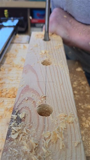 Pre Drilling the Peg / Dowel holes before glue up... #woodworking #woodjoints #joinery #carpenter #joiner | The Natural Workshop