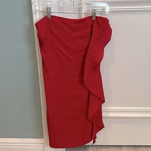 BCBG red strapless minidress with pockets, size 4