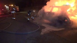 The LAFD responded to a late night auto fire in Pacoima... working to keep the city safe all hours of the day. VIDEO: OnScene.TV 06.13.17 | Los Angeles Fire Department