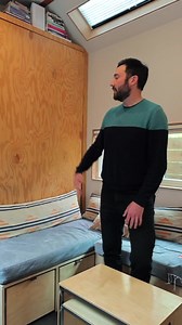 Consider a Murphy bed for your tiny house! Maximizes floor space to create a multifunctional room. 👌 See link in bio to watch the tour of this rad DIY tiny home✨ #tinyhouseideas #tinyhouse | Tiny House Expedition
