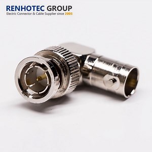 [Hot Item] Factory Customized Angled 75ohm BNC Male to BNC Female Adapter for CCTV