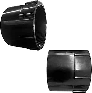 Lesso 2 pack ABS Female Adapter (HUBxFIPT) - 2 Inch Black ABS Female Pipe Fitting, Quick Installation with Leak-Proof, Multi-Purpose Use for Plumbing/Irrigation/Hydroponics (Wide Compatibility)