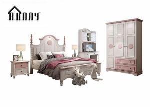 [Hot Item] Kids Bed Sets Modern Pink Wooden Girls Bedroom Sets Kids Furniture Girls Bedroom Sets