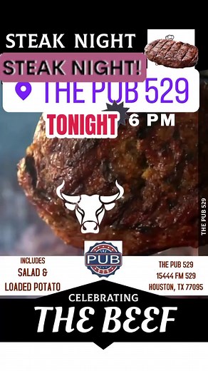 Steak night @ The Pub 529 #steaknighthouston #steaknight #htown #bars | The Pub 529