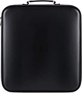 Case DVD Case Holder - Large Capacity CD Holder Hard Plastic CD Case Holder with Handle CD Storage DVD Organizer Portable DVD Case Holder Organizer CD Holder for Car,Home, Travel (160 Black)