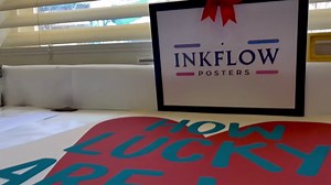 InkFlow Posters Snowy Footprints Landscape Print - Serene Winter Scene with Tracks in Snow, Perfect for Seasonal Home, Office, or Cabin Wall Decoration - 8x10 Unframed Canvas Print