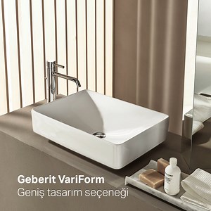 Geberit VariForm lavabo çok çeşitli, çok opsiyonel. Hayalinizdeki banyoyu bireysel isteklerinizin yaratıcı özgürlüğüyle tasarlayın! #Geberit #GeberitTürkiye #GeberitiVariForm | Geberit