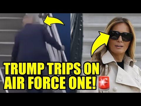 WATCH: Trump TRIPS While Getting On AIR FORCE ONE🚨