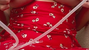 Pumping in a beautiful sundress