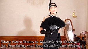 Marabou White Feather Fan - Renaissance Fan,Rave Fan,Hand Fan Foldable,Marabou Feather Fan for 1920s Gatsby Party,Clothing Accessories and Party Decorations (Off White)