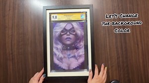 Marvelistic Graded Comic Book Frame – Black Frame & White Mat with Artwork by Artgerm. UV Protection for Standard CGC/CBCS Graded Comic Books. Display on Wall or Tabletop.