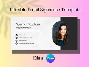 Modern and Customizable Canva Email Signature Template | Editable Design for Professional Emails | Logo Photo Editable Signature Template - Etsy Australia