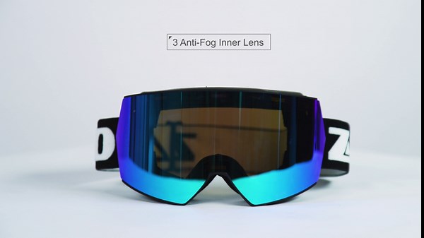 OTG Ski Goggles Anti Fog - Zacro Frameless Over Glasses Snow Goggles with Interchangeable Lens for Men, Women & Youth, Dual-layer Lens 100% UV Protection Snowboard Goggles with Anti-slip Strap