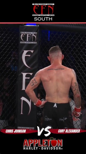 Check out the highlights of Chicago's Chris Johnson traveling into enemy territory to take on #1 ranked pro Bantamweight fighter in Tennessee . Full fight on Youtube. @christhejunglejohnson @team_top_notch @wildsideofclarksville Event Sponsor: @appleton_harley | Elite Fight Night / Elite Amateur Fight League