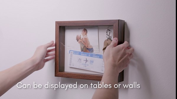 Americanflat 5x7 Shadow Box Frame with Shatter-Resistant Glass - Use as 4x6 Frame with Mat or 5x7 Without Mat - Silhouette Collection - Black with Soft Felt Back