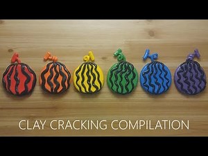 Rainbow watermelon clay cracking compilation 무지개 수박 점토 부수기 위주로 편집
